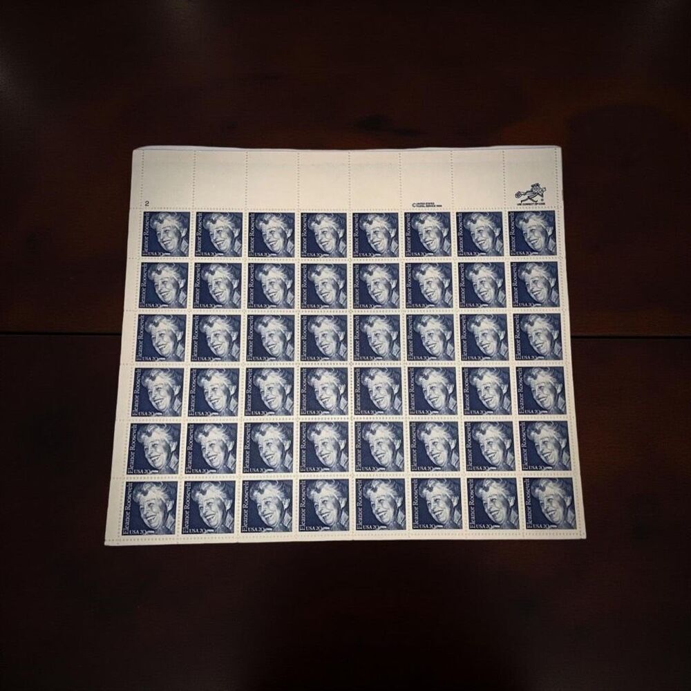 MNH 1984 Eleanor Roosevelt Sheet of 50 20c Stamps Scott #2105